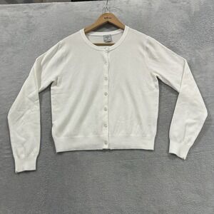 Cielo Cardigan Button Sweater Top Women M White Coquette Clean Girl Aesthetic